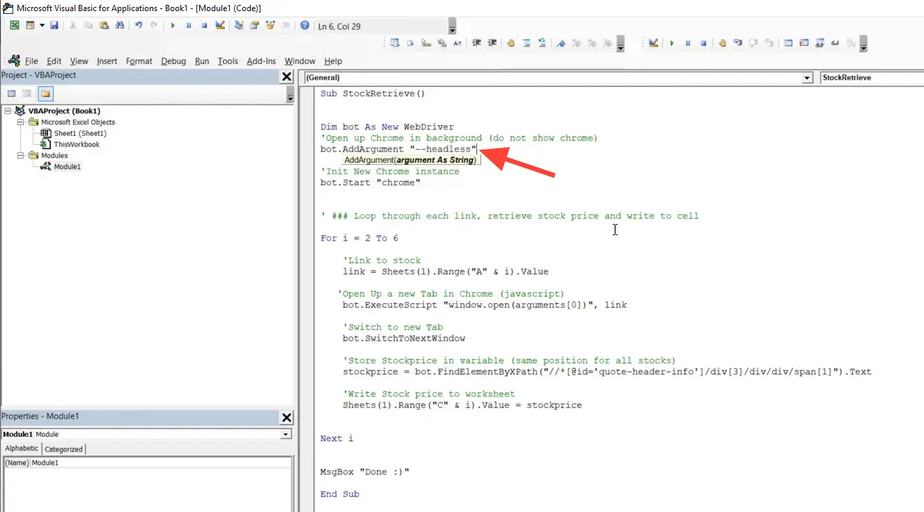 Inserting a button in Excel