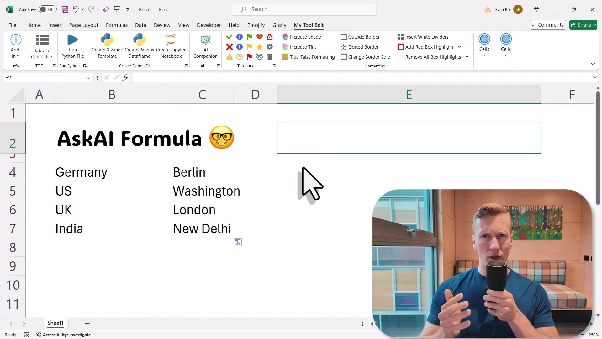 MyToolBelt Excel add-in