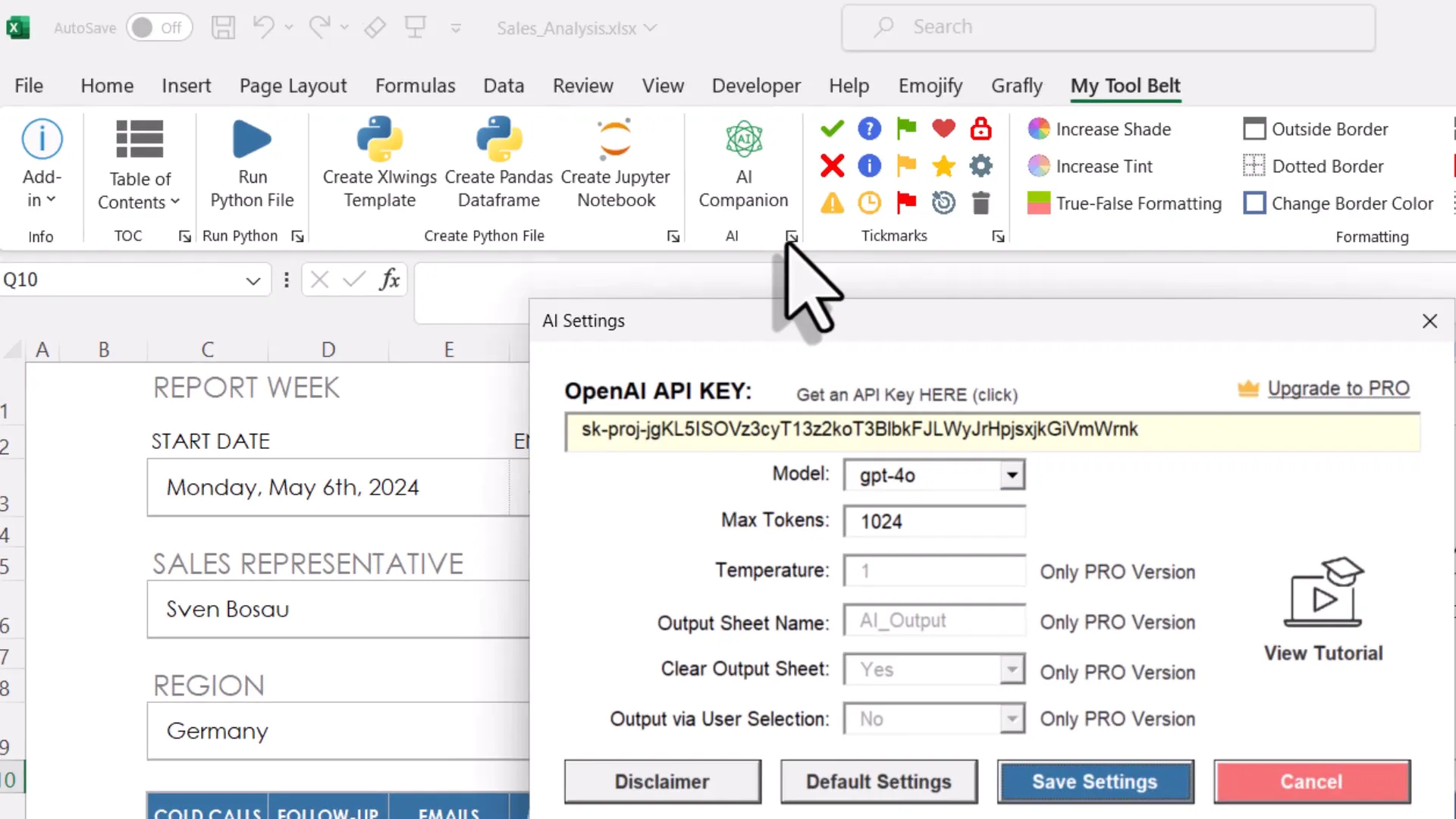 Settings and Model Selection