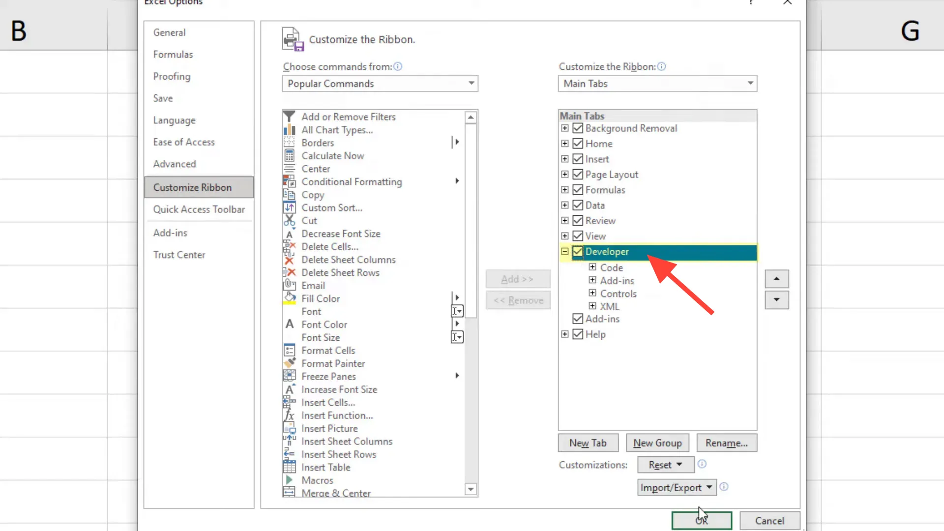 Inserting a button in Excel