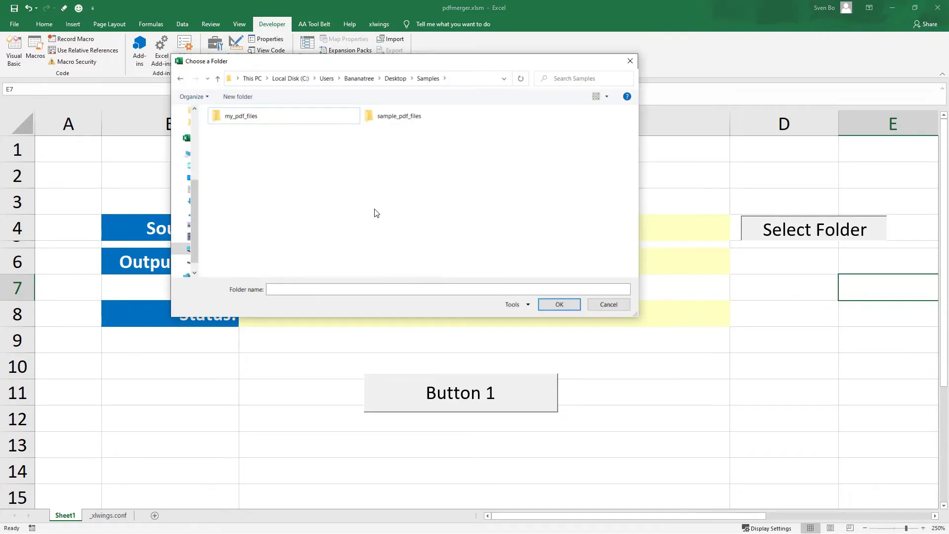 VBA script for folder selection