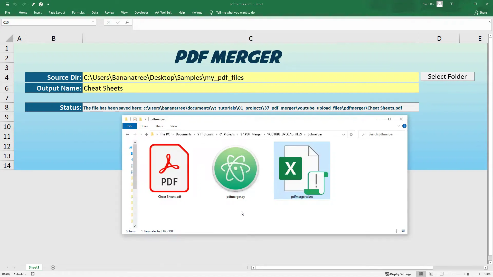 Final workbook with merged PDF status