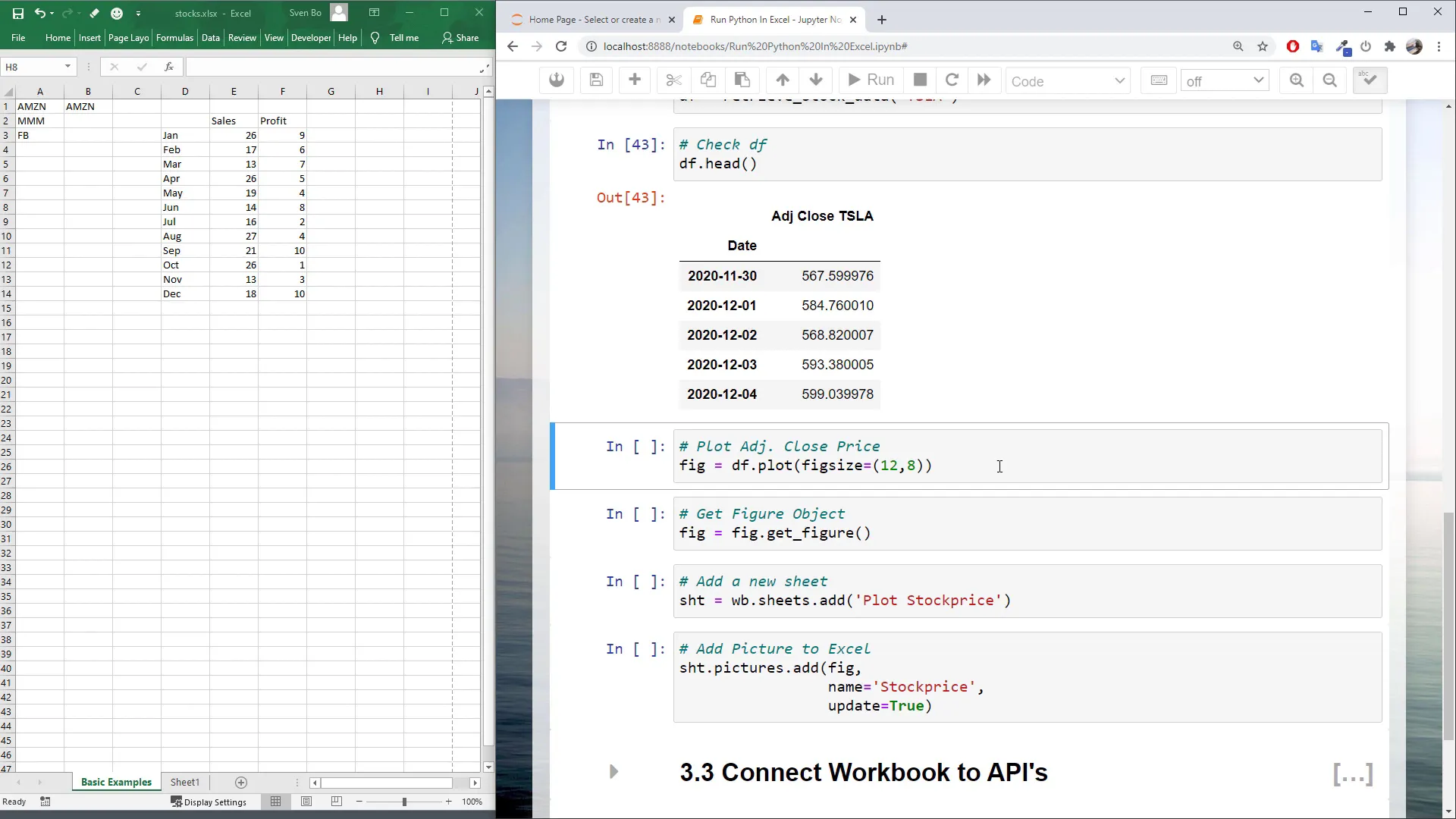 Creating and inserting charts in Excel