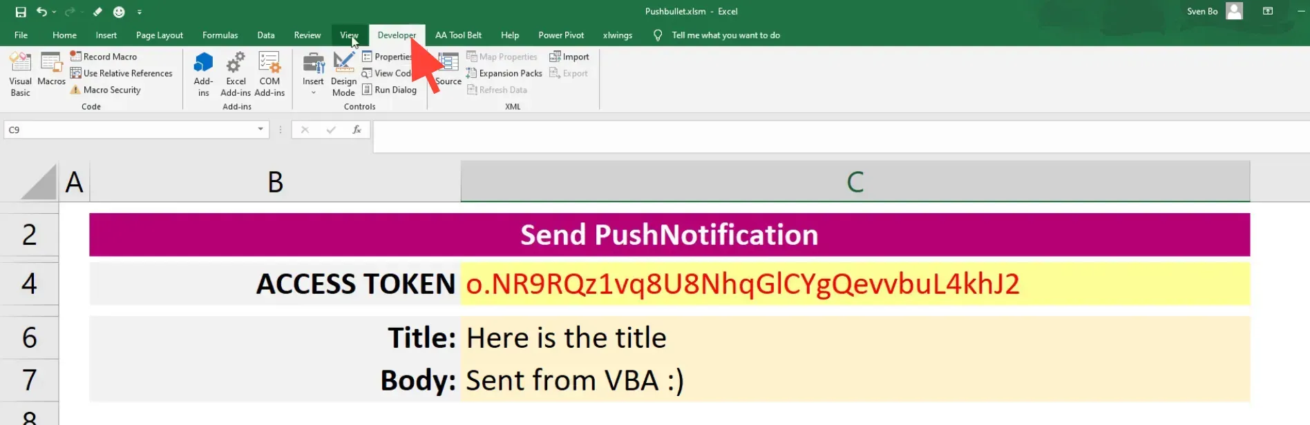 Enable Developer tab in Excel