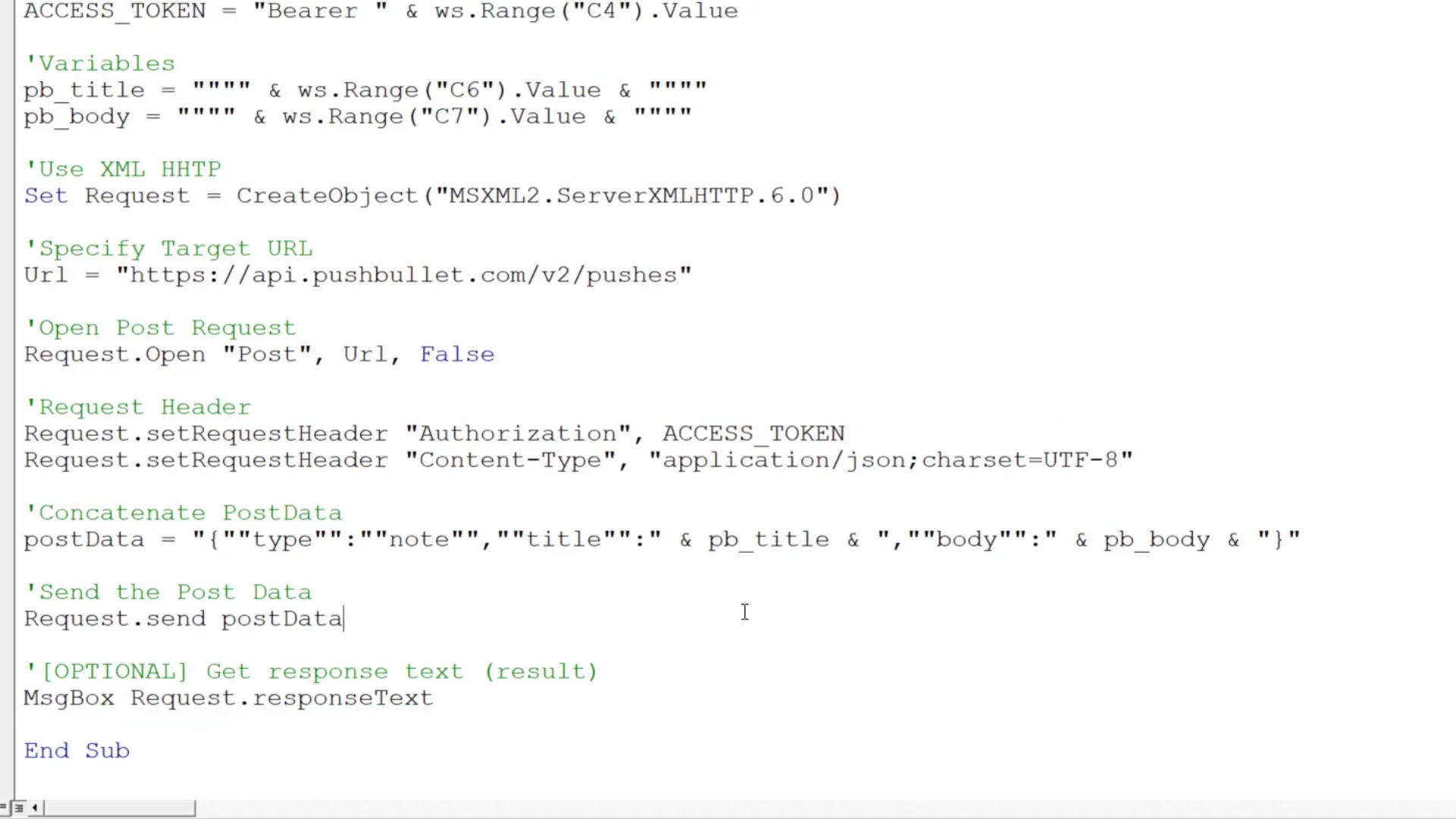 Send JSON formatted data