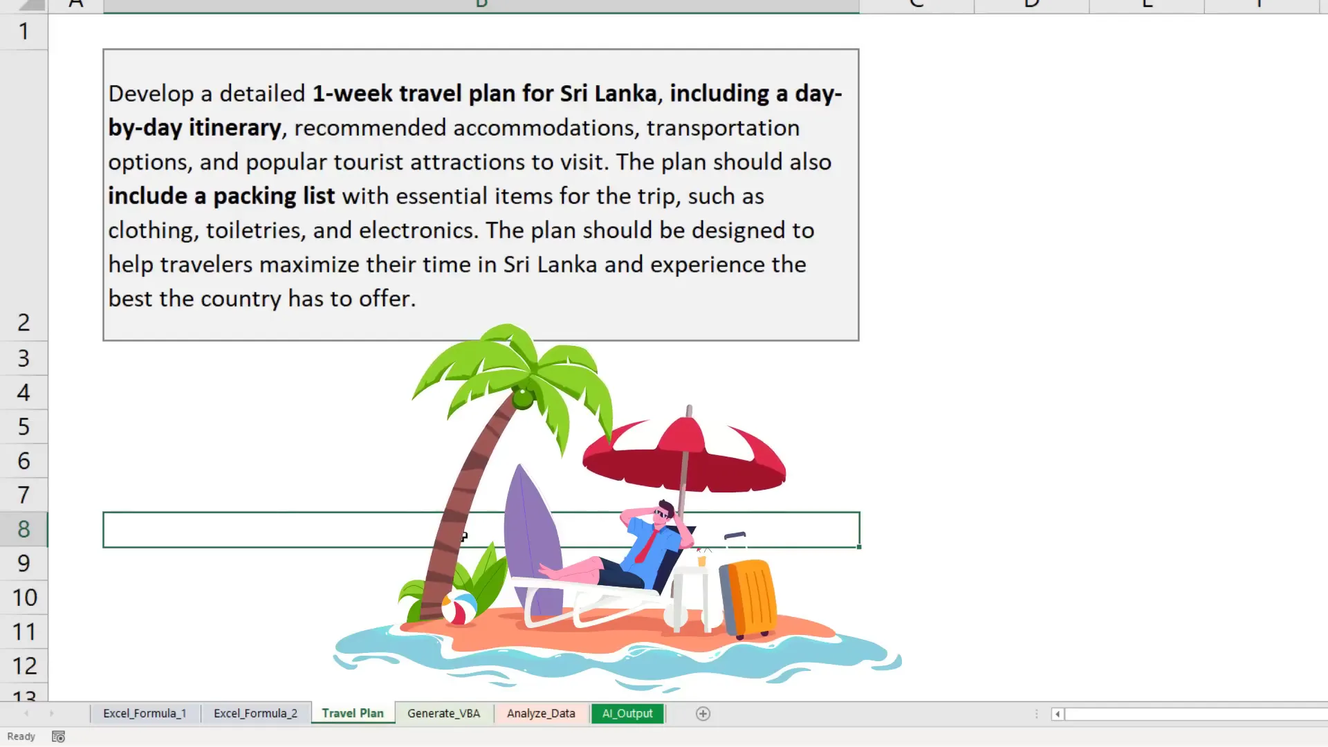 AI Companion generating travel plan