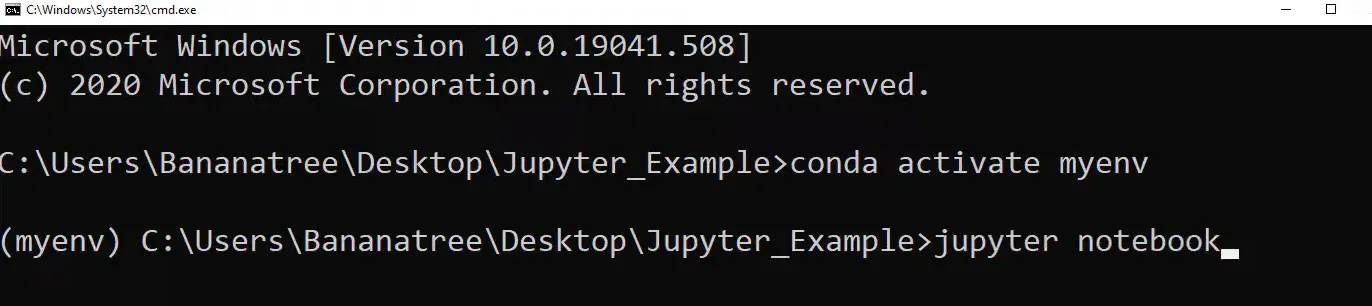 Launching Jupyter Notebook from command prompt