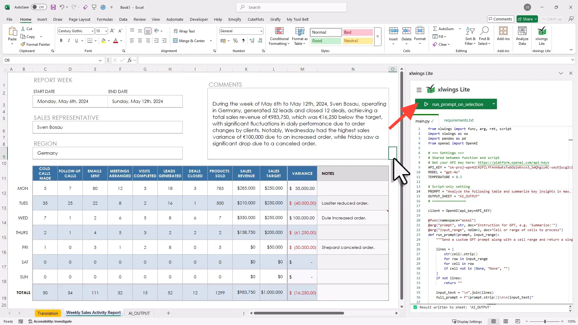 Running scripts with a button