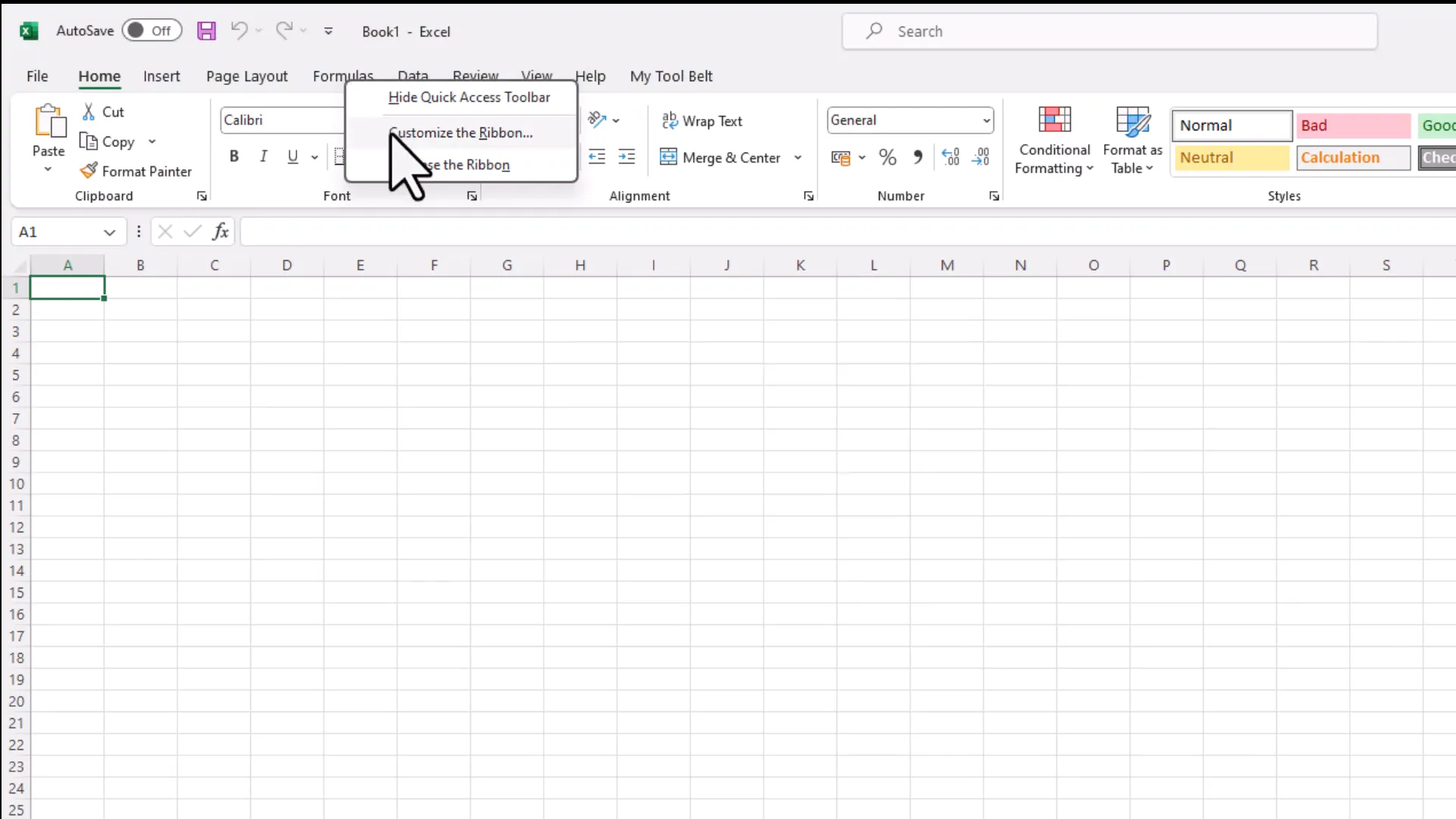 Enabling Developer tab in Excel