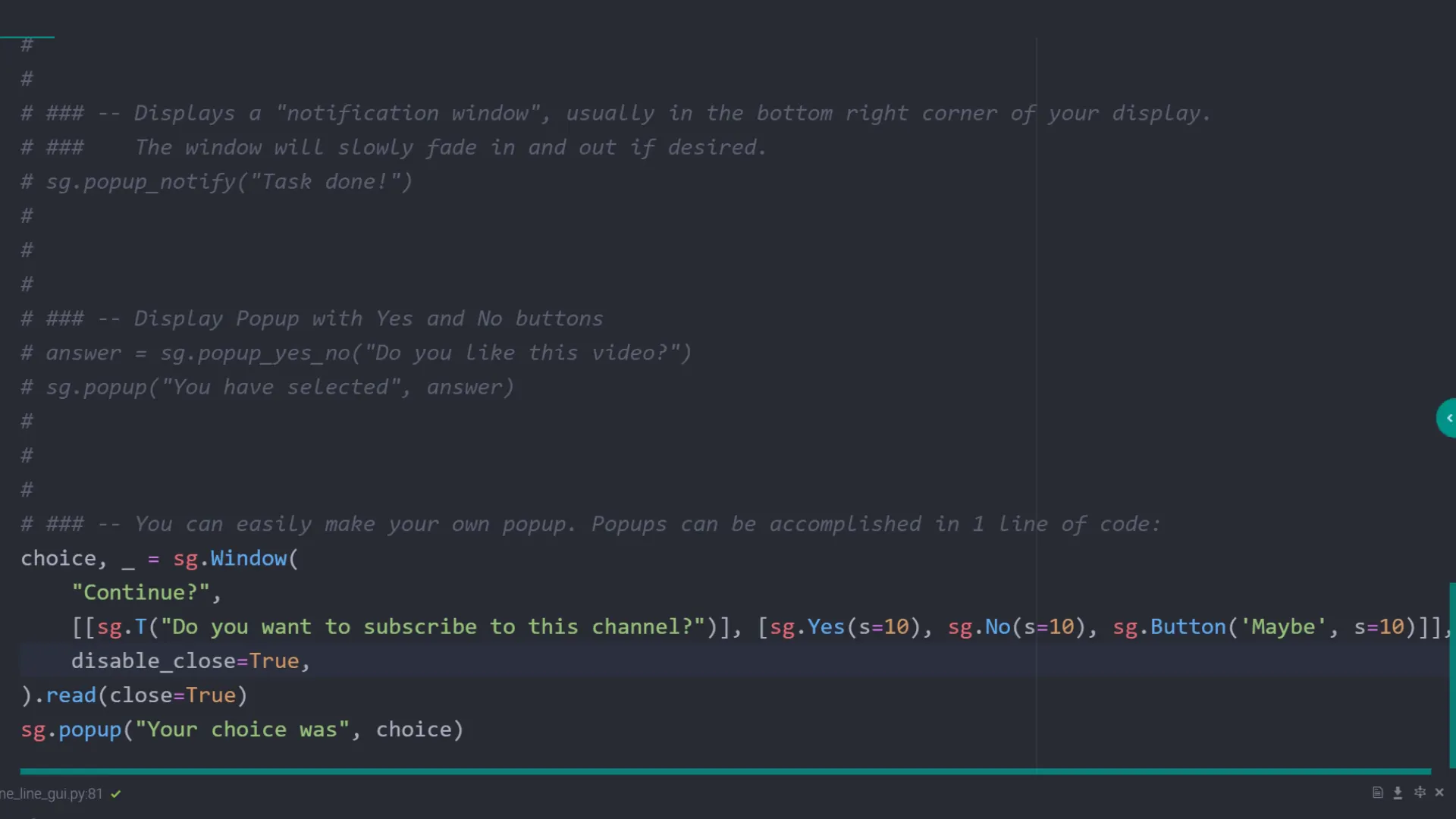 Practical example of GUI