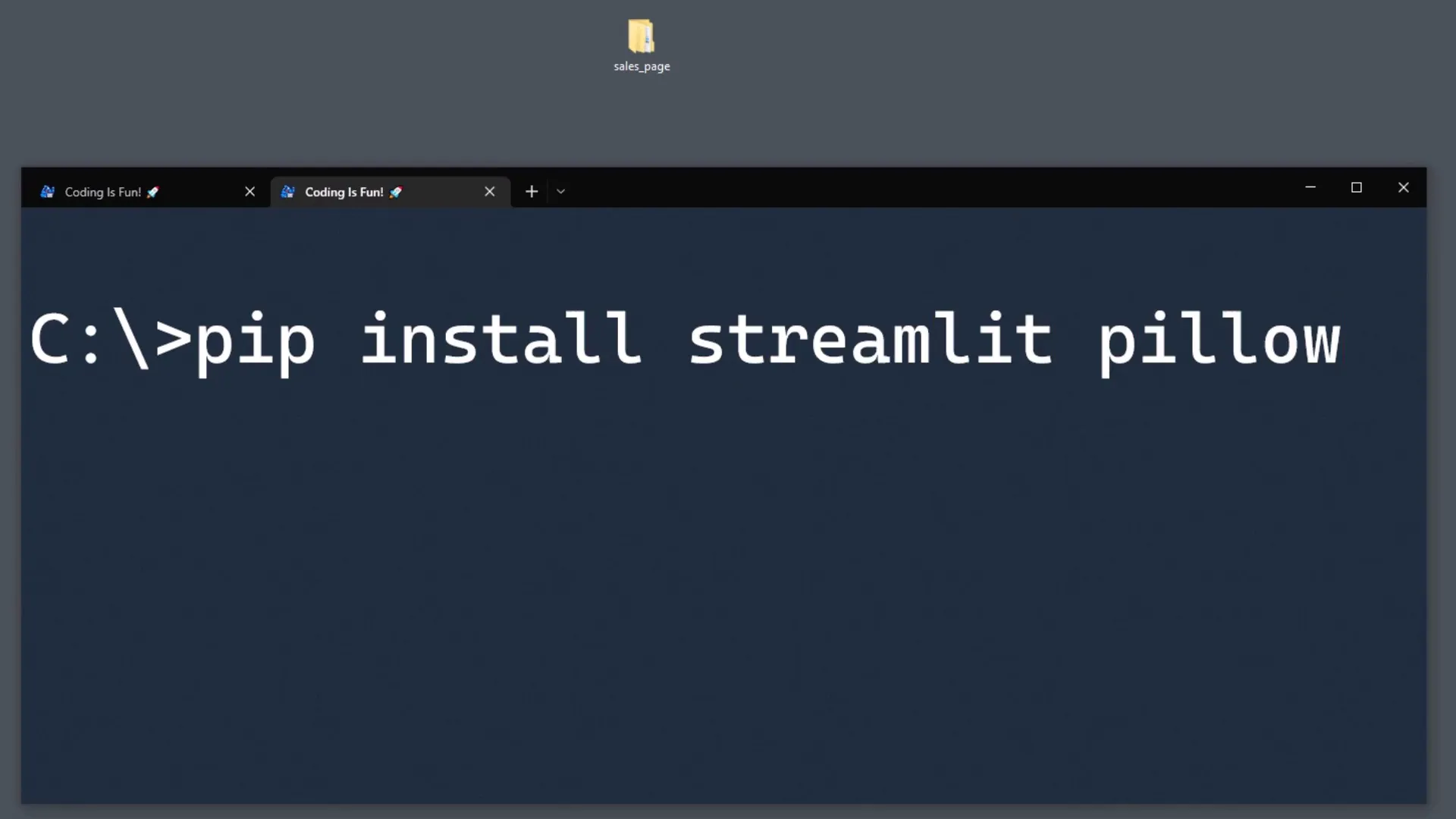 Installing Streamlit and Pillow