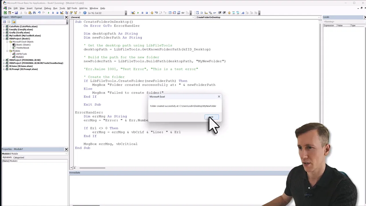 Visual Basic Editor Import File dialog with LibFileTools.bas selected