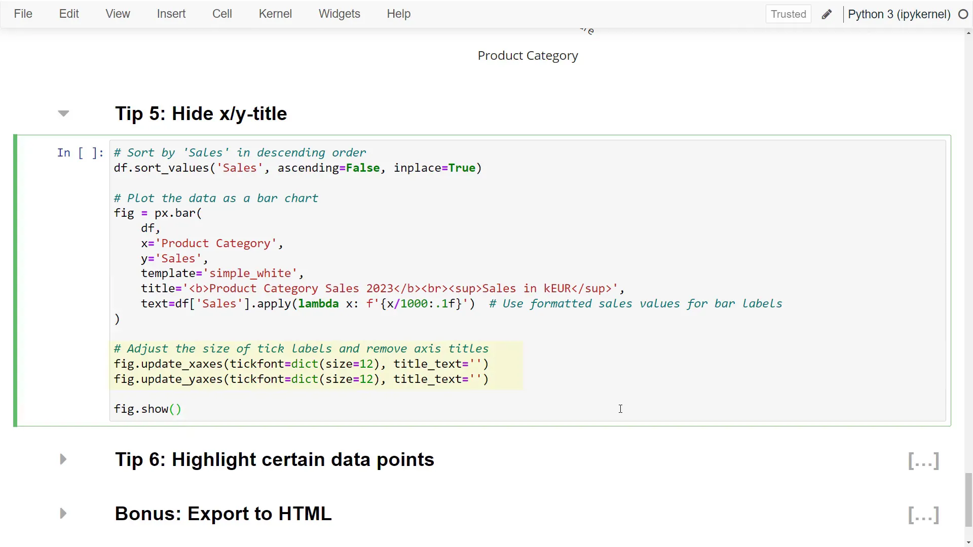 Removing x and y-axis titles
