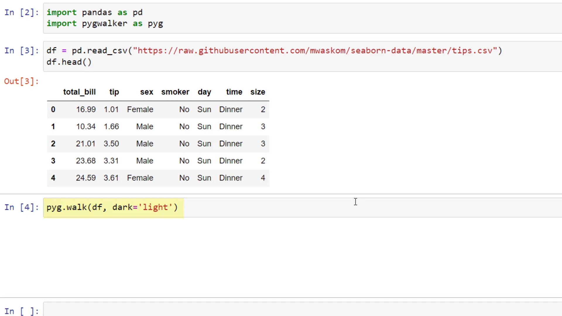 PyGWalker interface in Jupyter