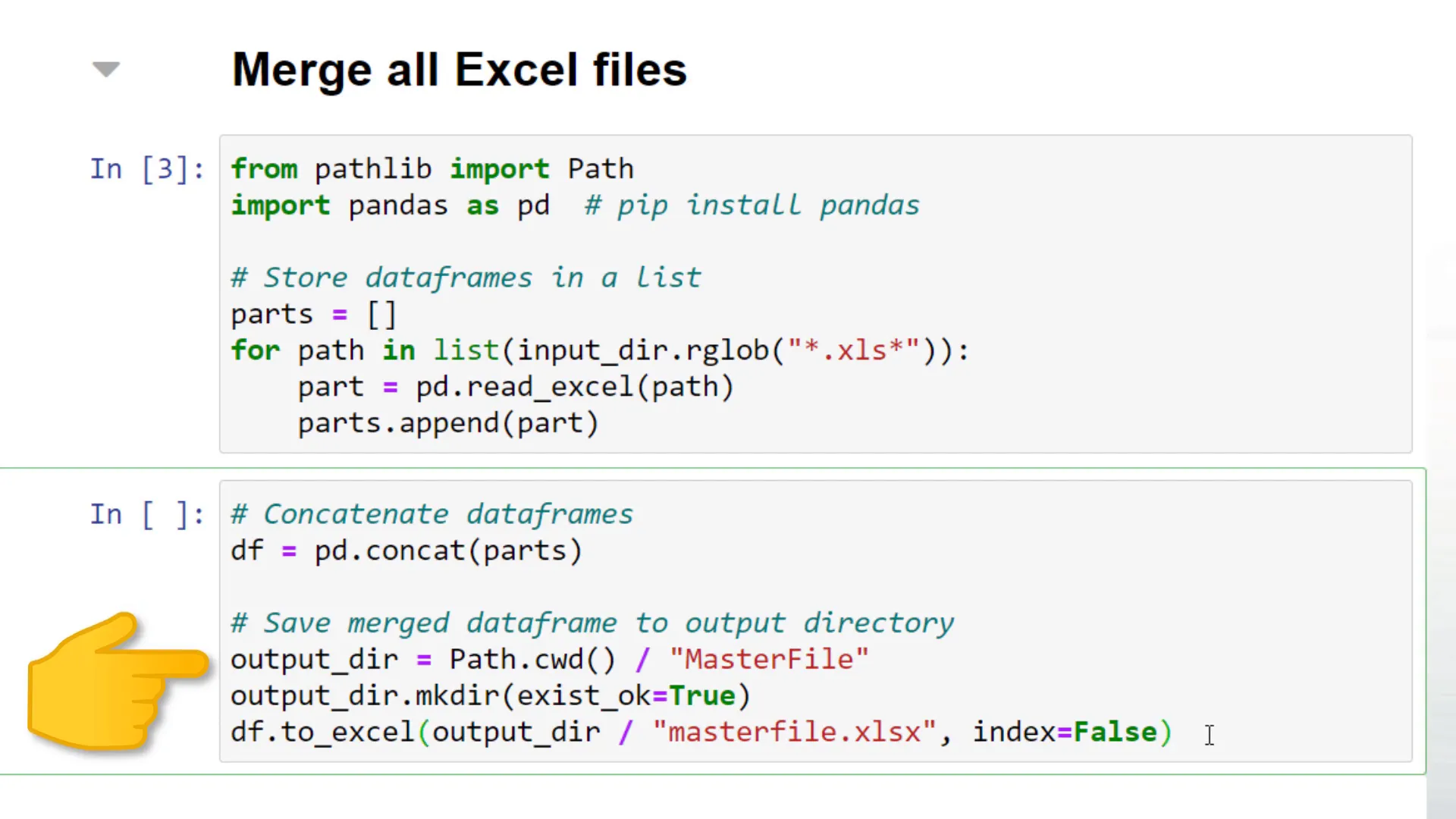 Creating Masterfile folder