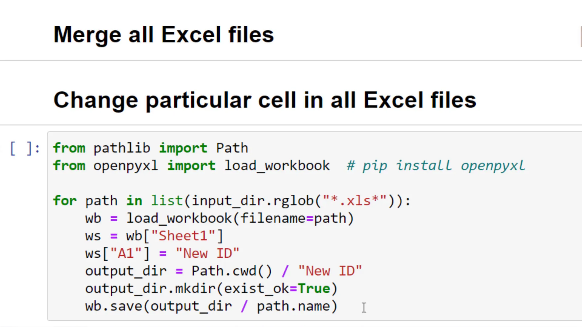 Using openpyxl to modify Excel files