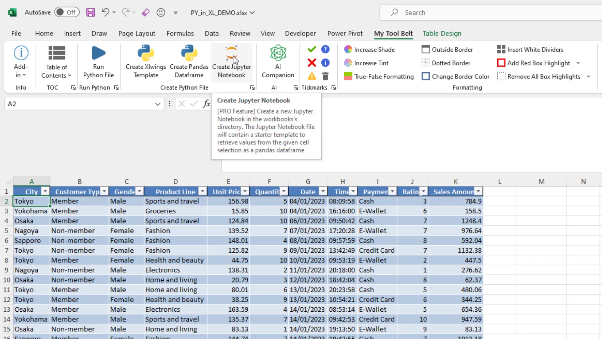 MyToolBelt add-in for Jupyter