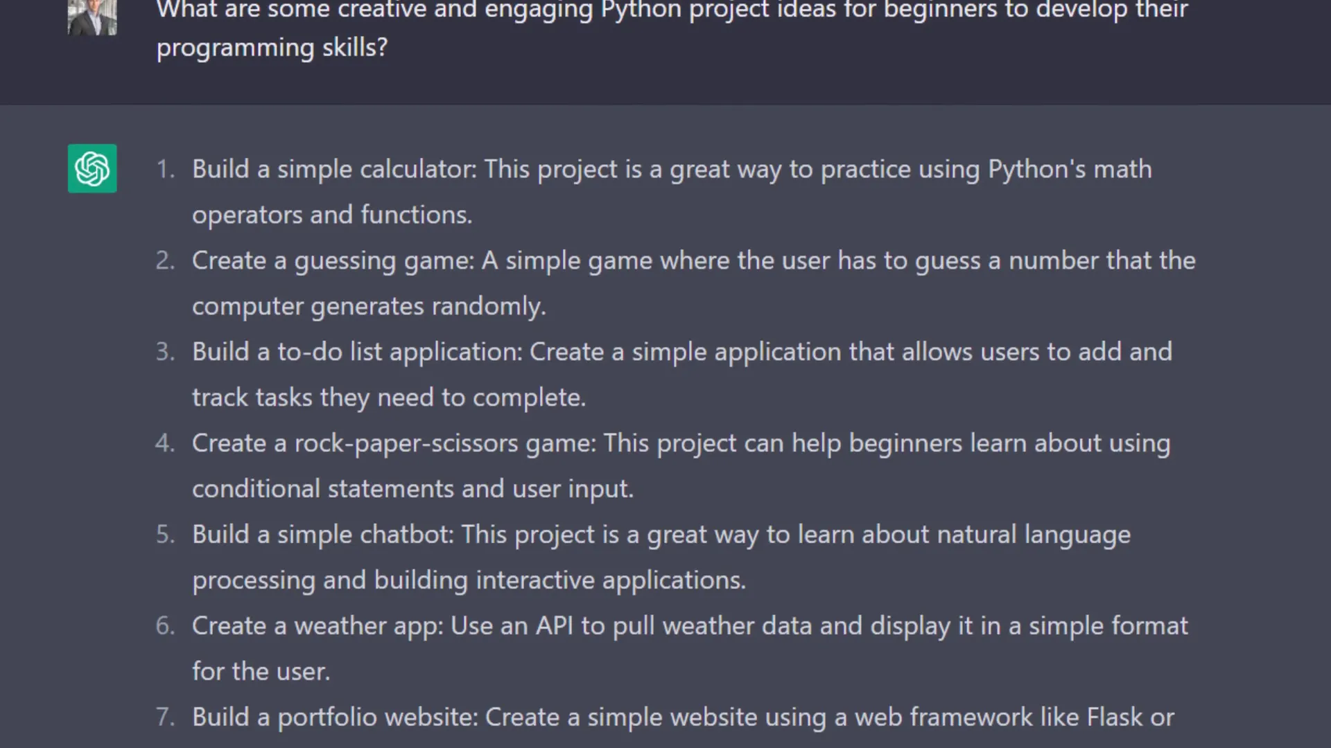 Typical Python project ideas