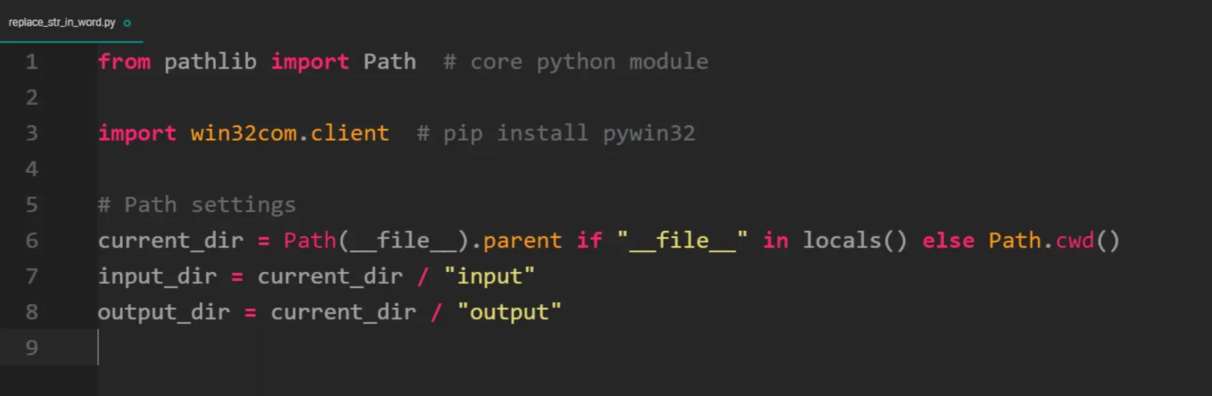 Setting up folder paths
