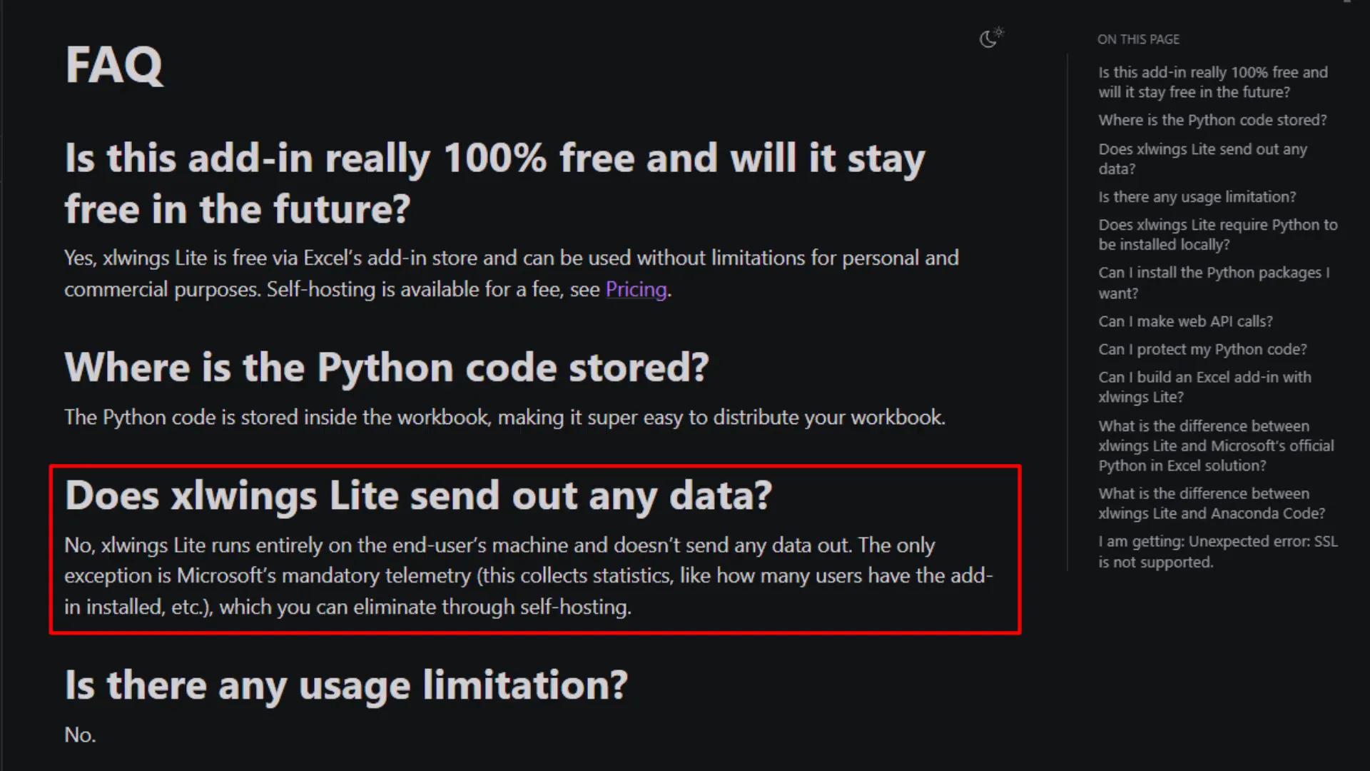Privacy and data security in xlwings Lite