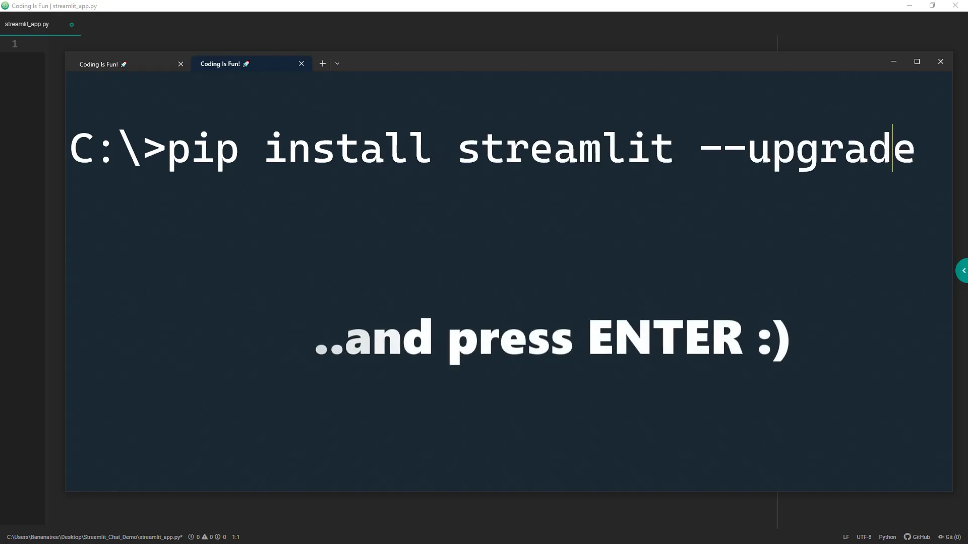 Installing the latest version of Streamlit