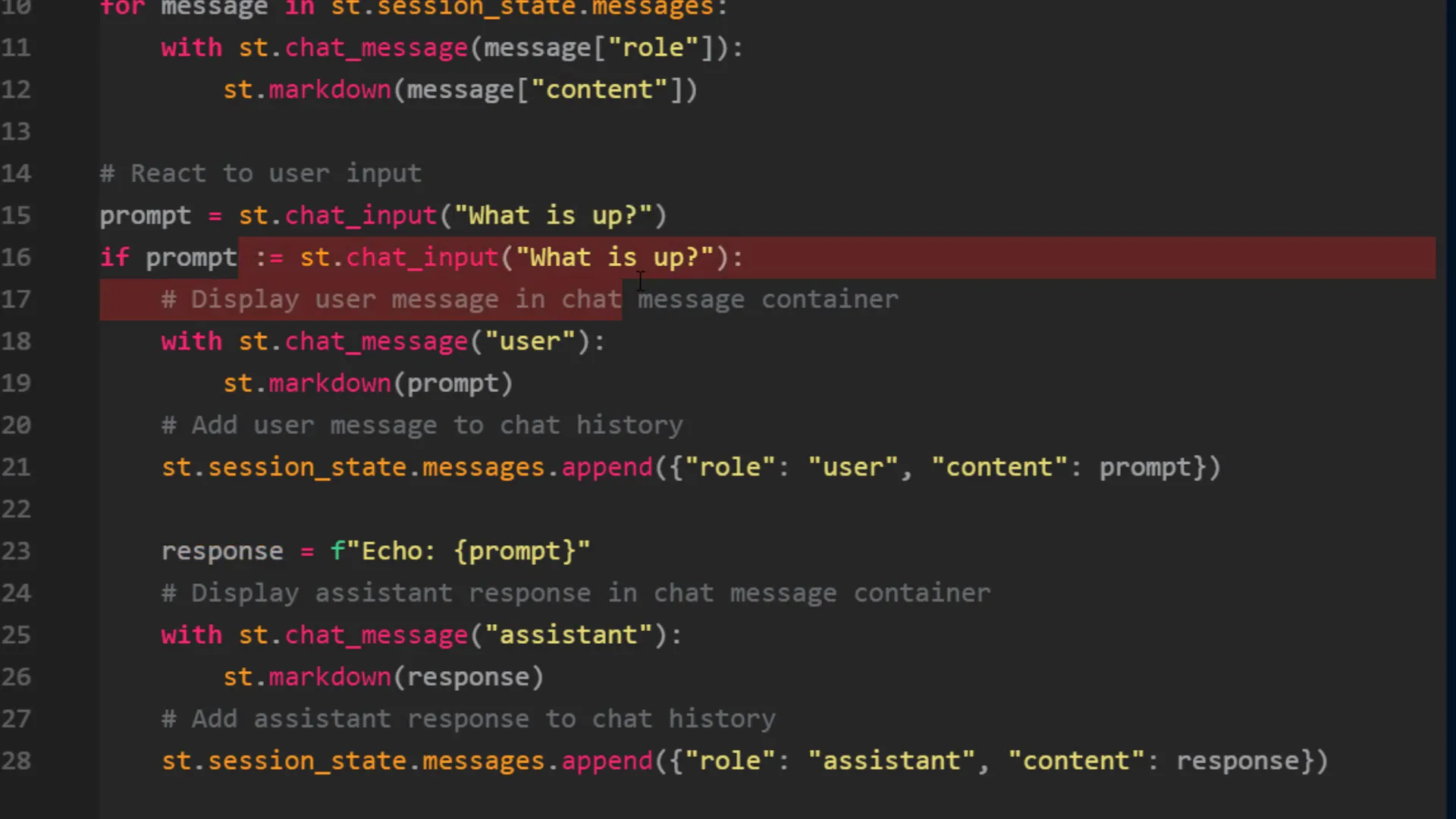 Capturing user input
