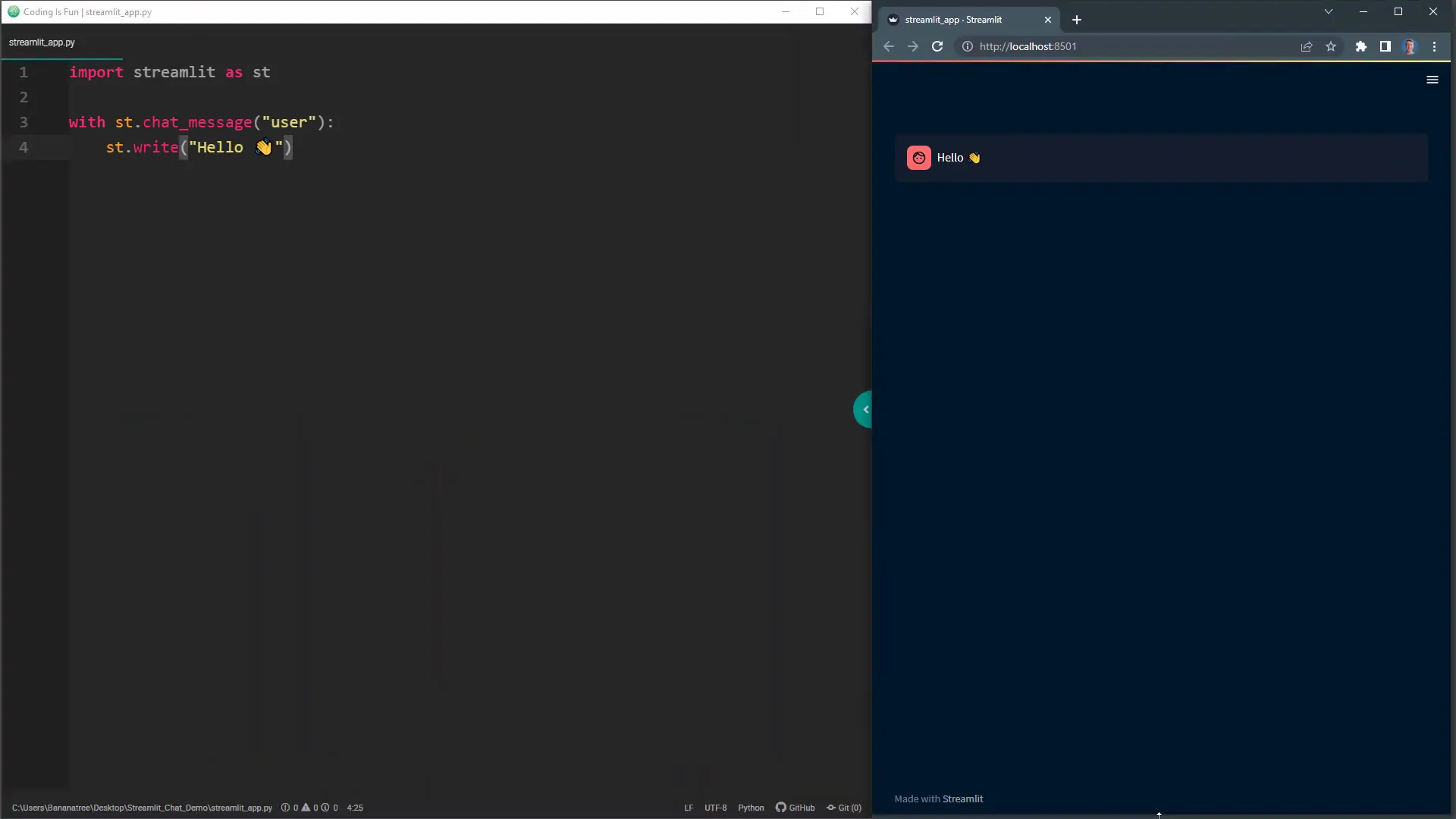 Running the simple chat app
