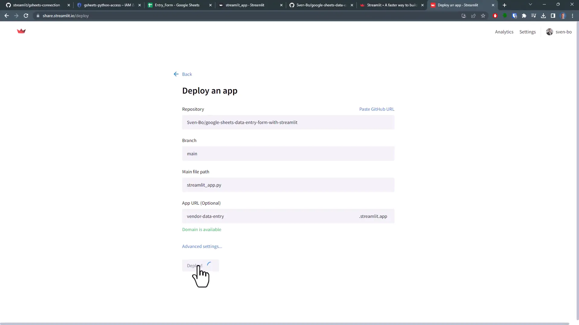 Deploying the app on Streamlit Community Cloud