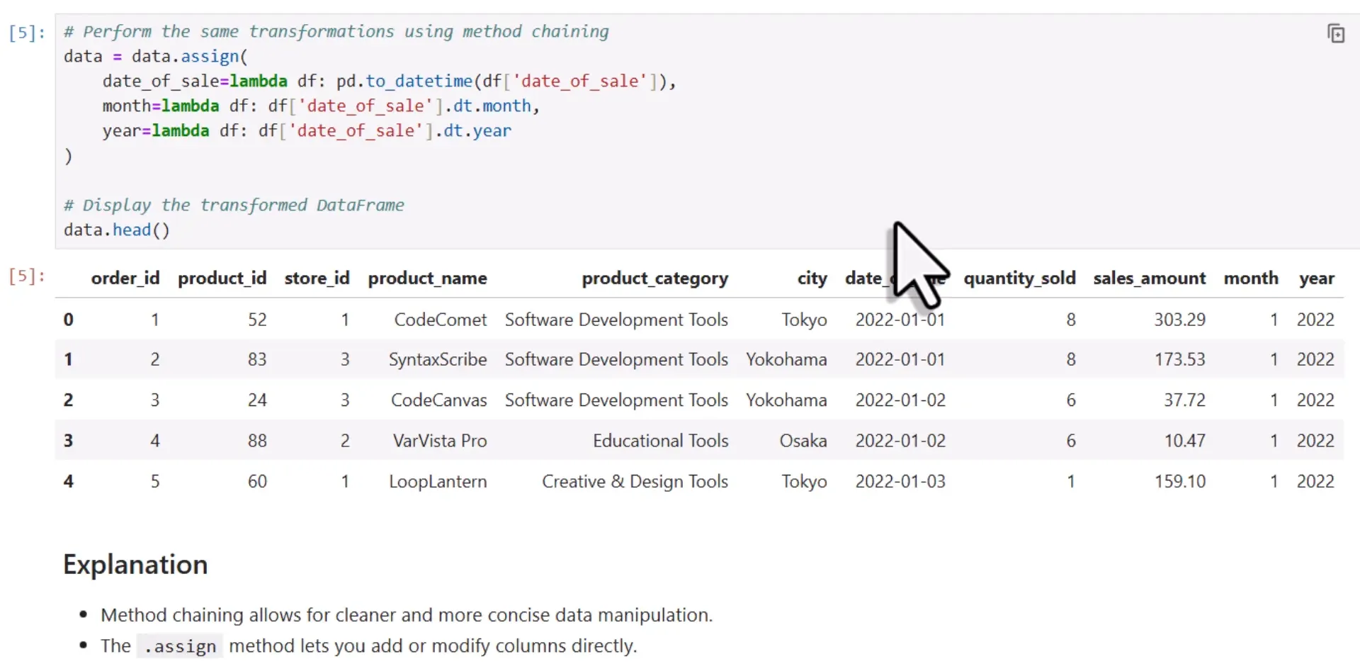 Creating new columns for month and year