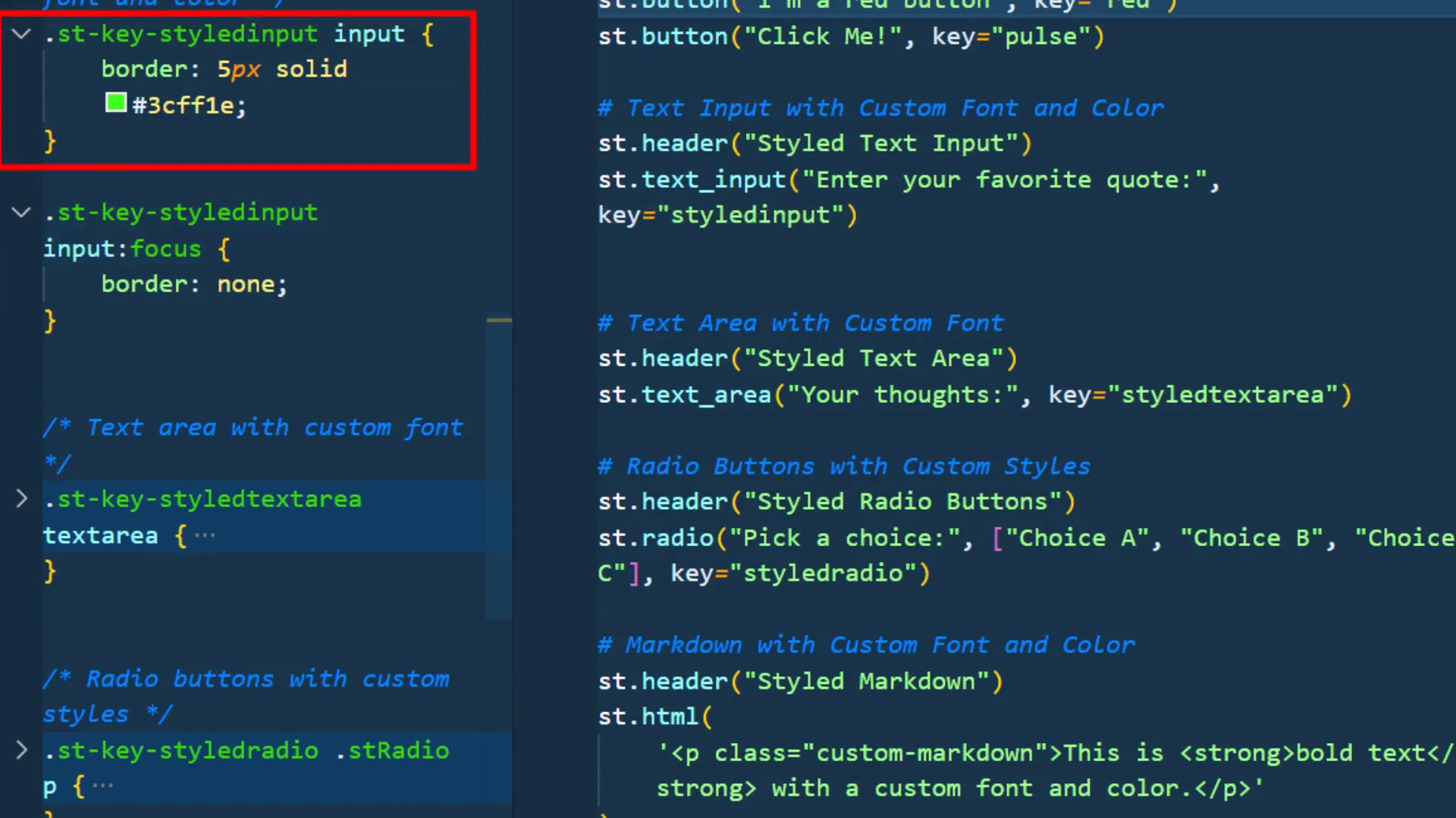Styled text input box