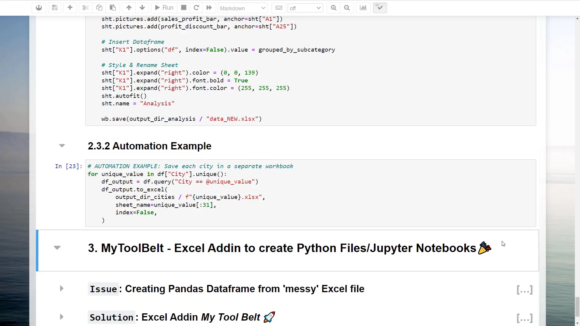 Saving data for each city in separate workbooks