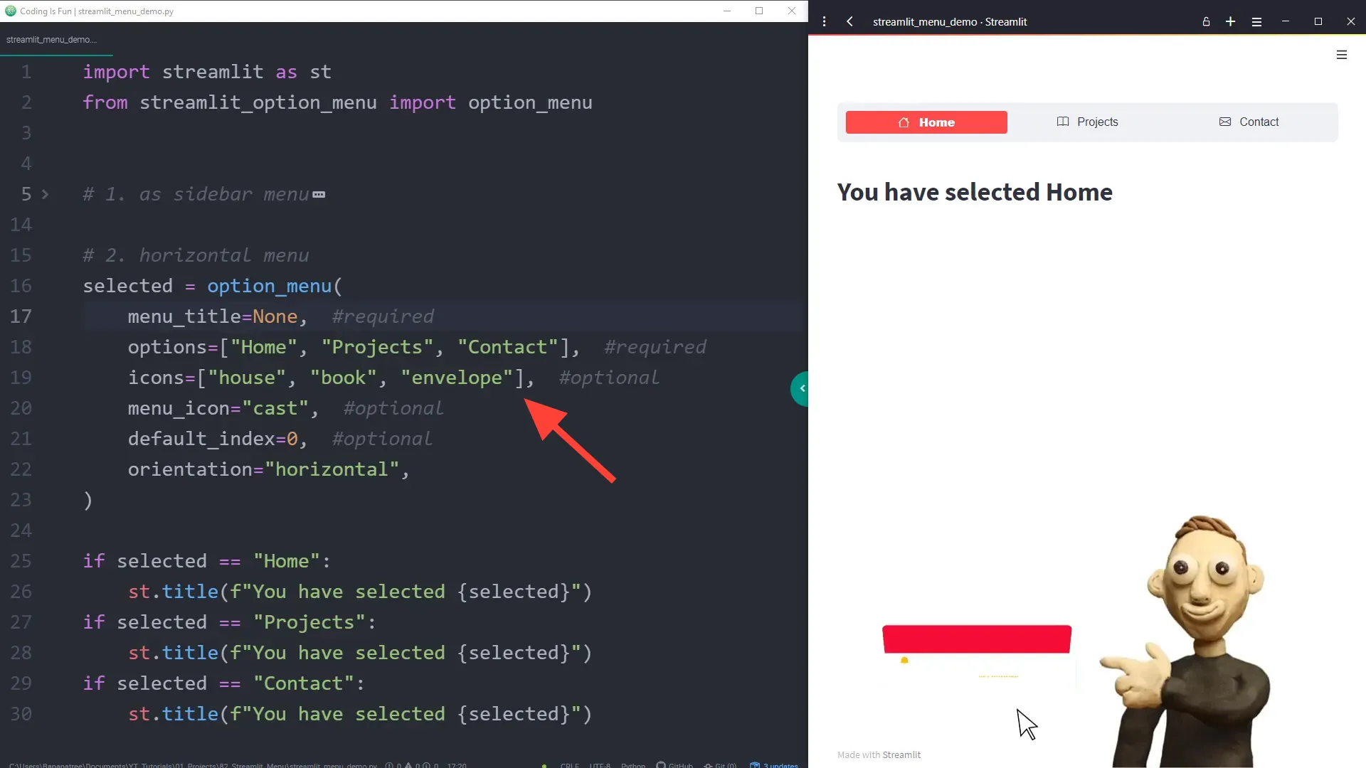 Creating a horizontal navigation bar