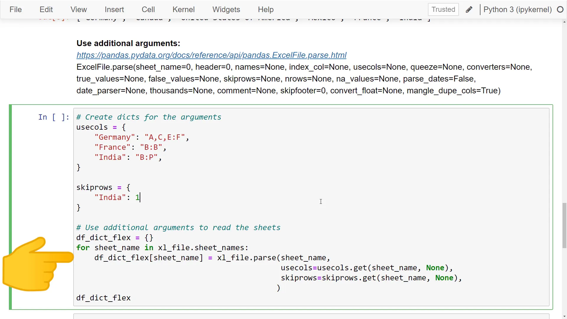 Iterating through sheets and defining columns