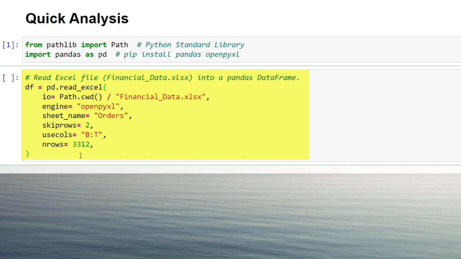 Loading Excel data into pandas DataFrame