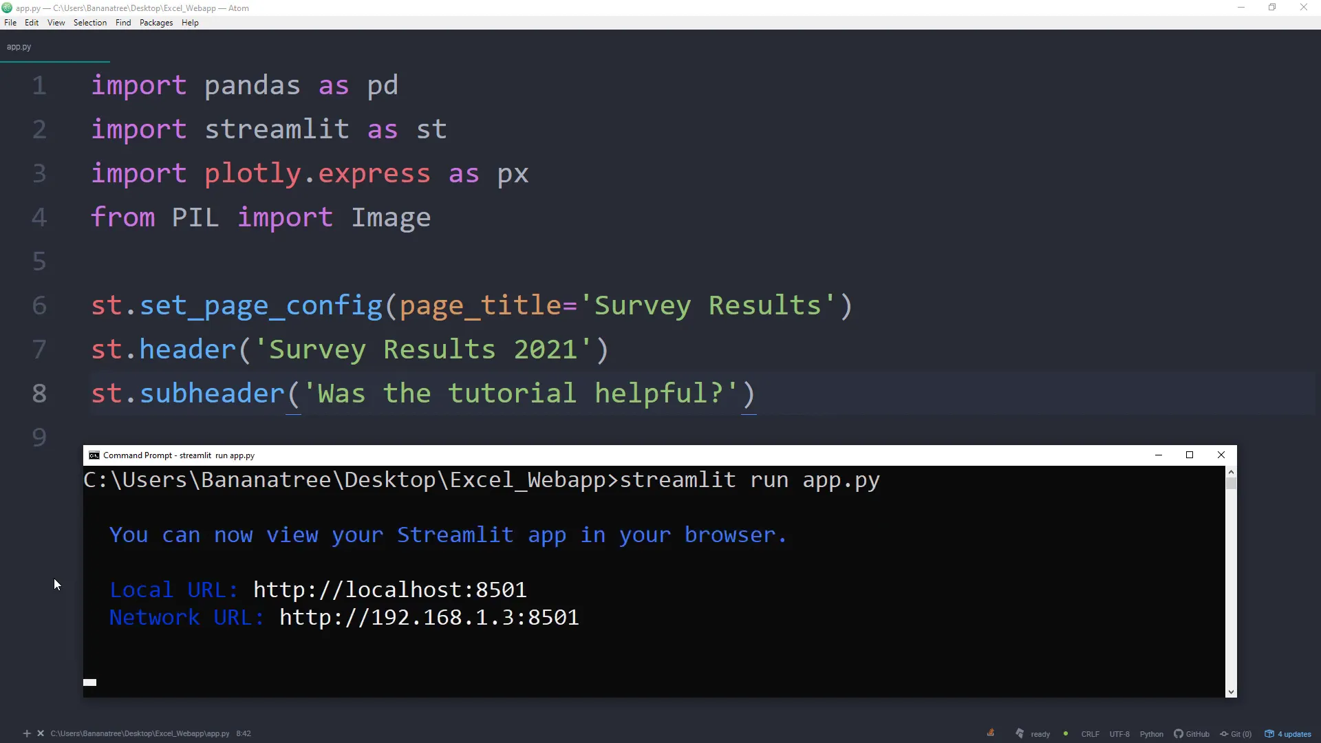Hello World in Streamlit
