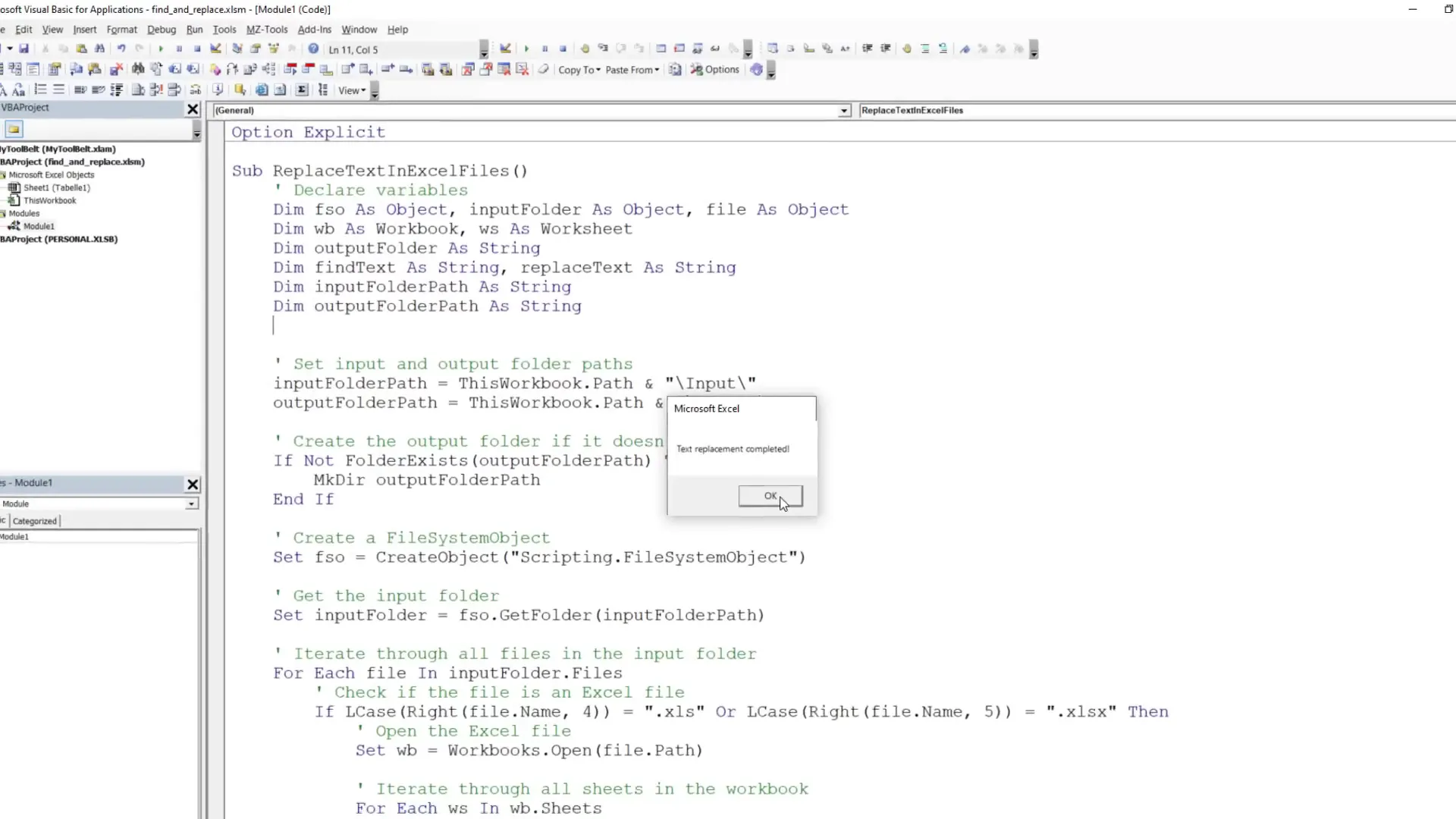 VBA script for find and replace values in multiple files