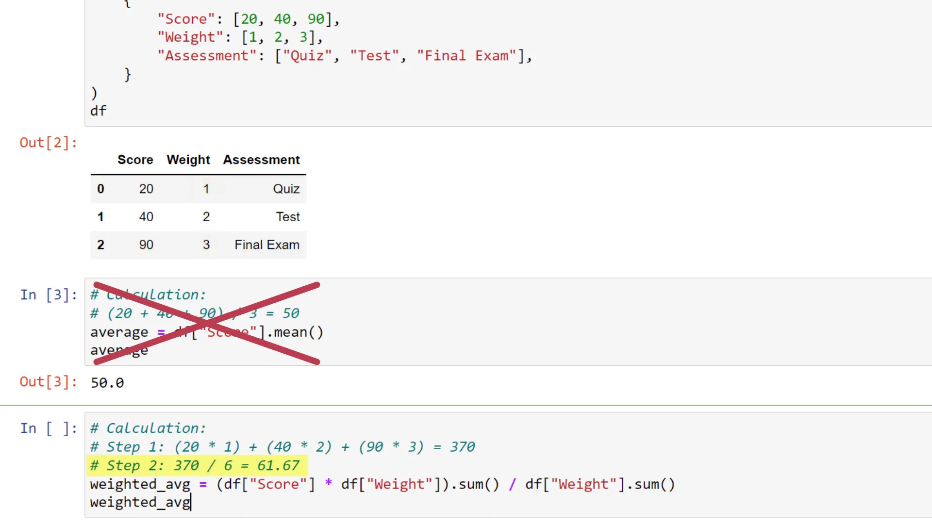 Pandas vectorized calculations