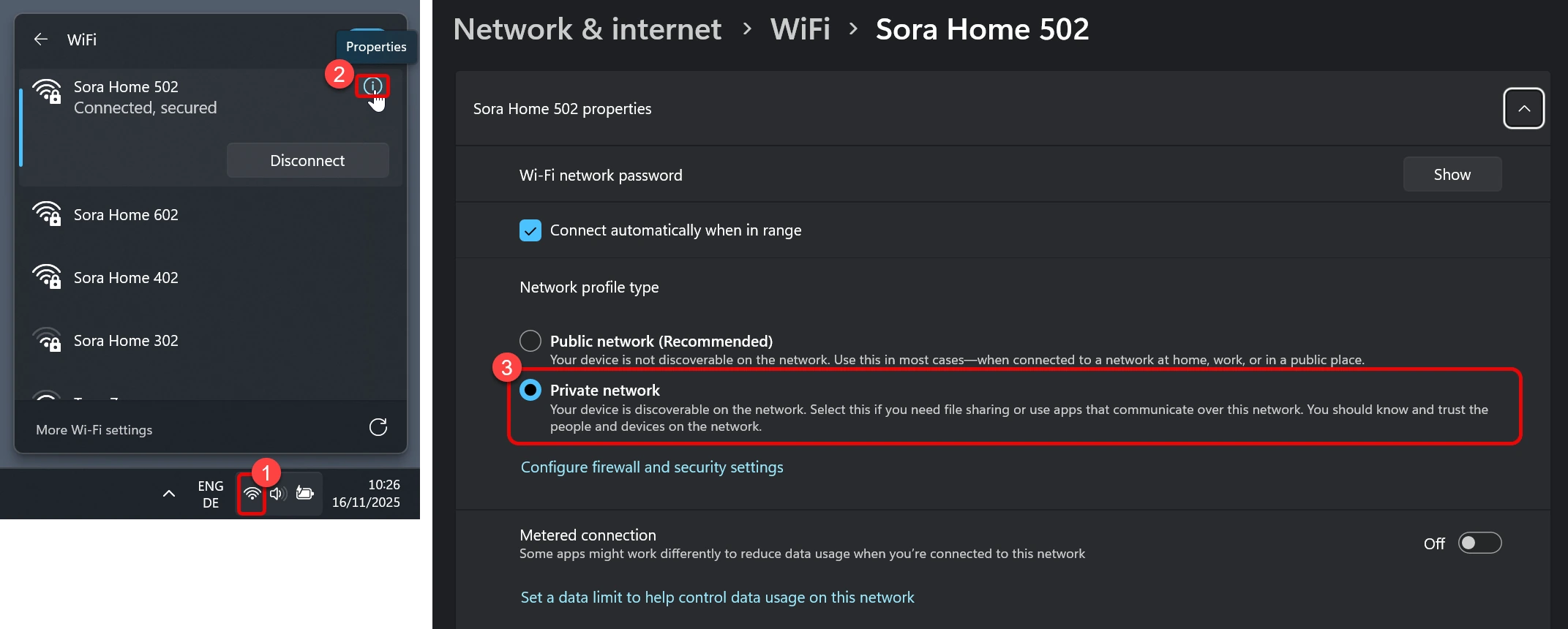 Set your Windows network to Private