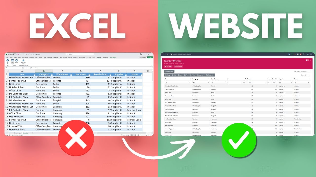 How to Turn an Excel Table Into a Live Website (Free & Fast)