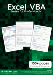 Excel VBA Notes for Professionals book cover
