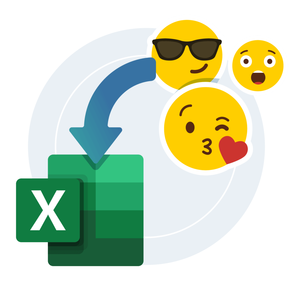Emojis flying into an Excel sheet