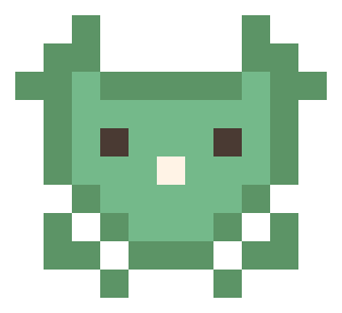 Cute dragon pixel painting