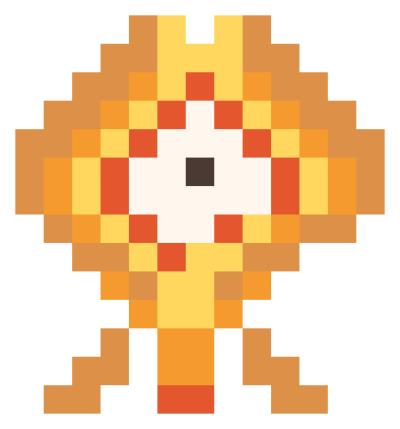 Flame phoenix pixel painting