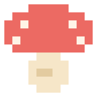 Mushroom pixel painting