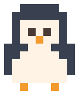 Penguin pixel painting