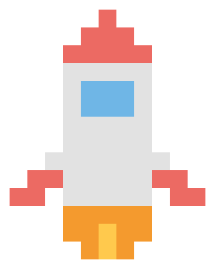 Rocket pixel painting