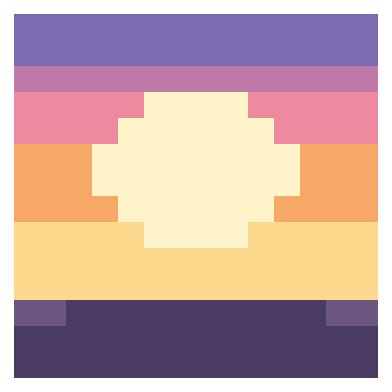 Sunset pixel painting