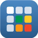 Colorful 3-by-3 app grid icon