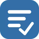Blue rounded square icon with white checklist mark